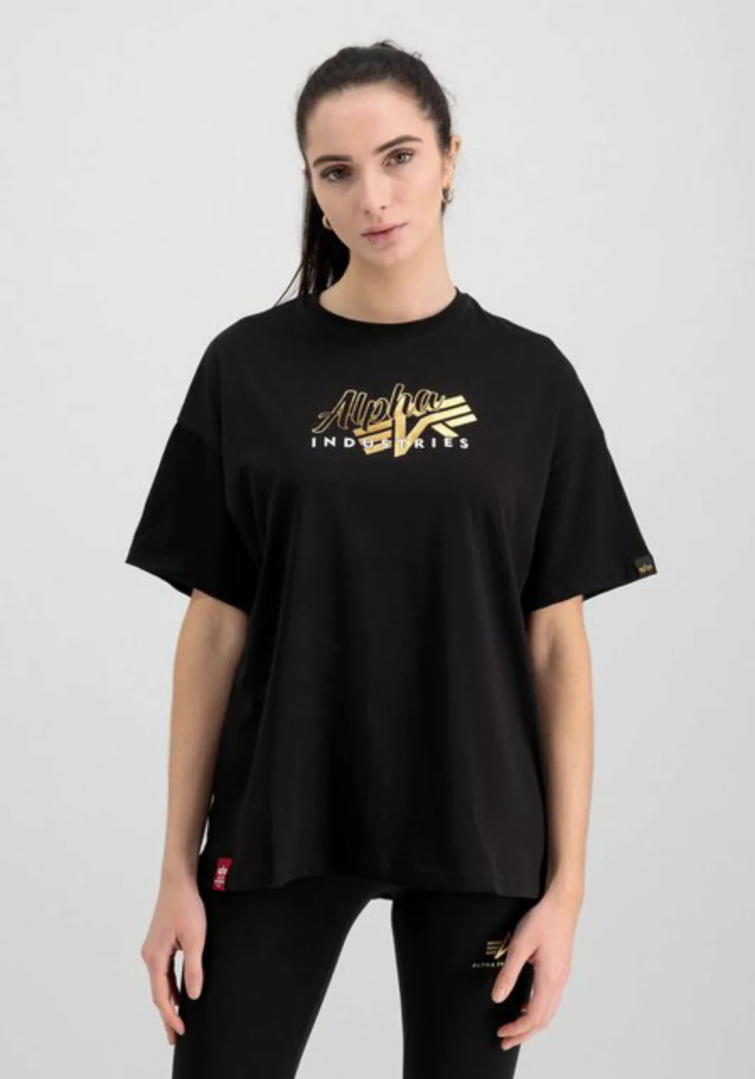 Alpha Industries T-Shirt "Alpha Industries Women - T-Shirts Gold Logo Overs günstig online kaufen