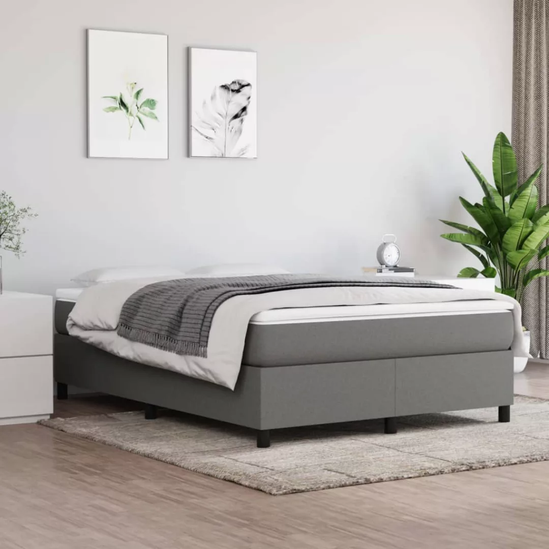 Vidaxl Boxspringbett Dunkelgrau 140x190 Cm Stoff günstig online kaufen