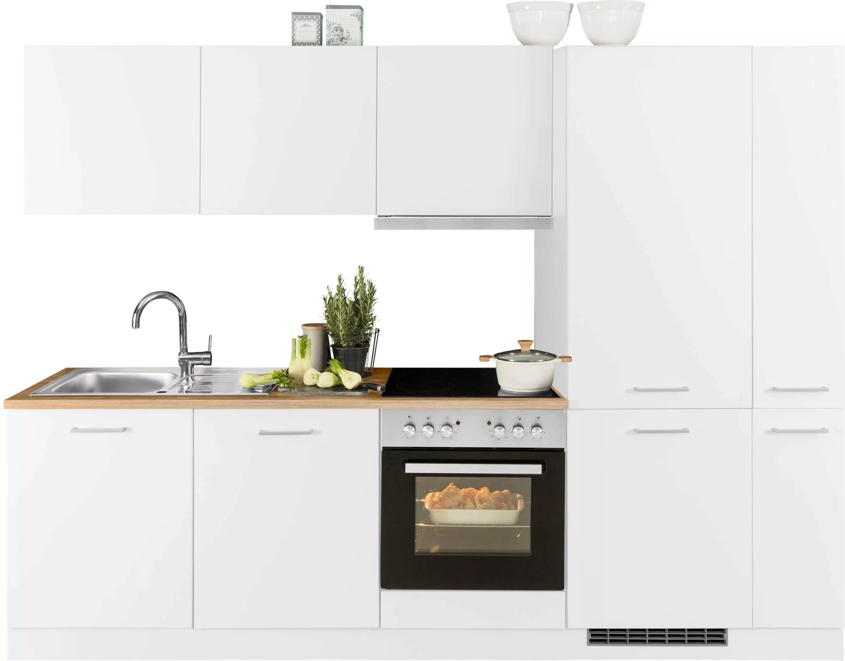HELD MÖBEL Küchenzeile "Kehl", mit E-Geräten, 270cm, inkl. Kühl/Gefrierkomb günstig online kaufen