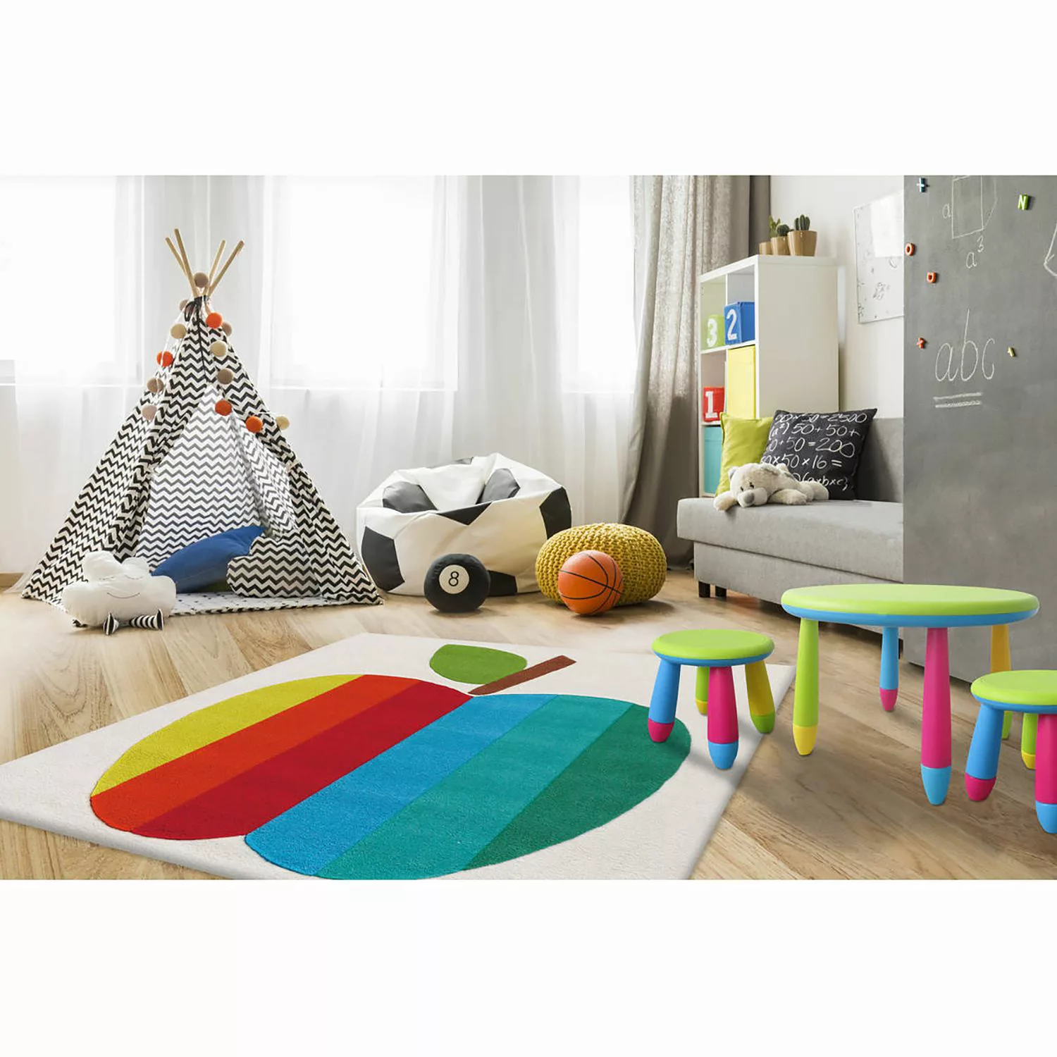 home24 Arte Espina Kurzflorteppich Joy Creation Mehrfarbig Quadratisch 130x günstig online kaufen