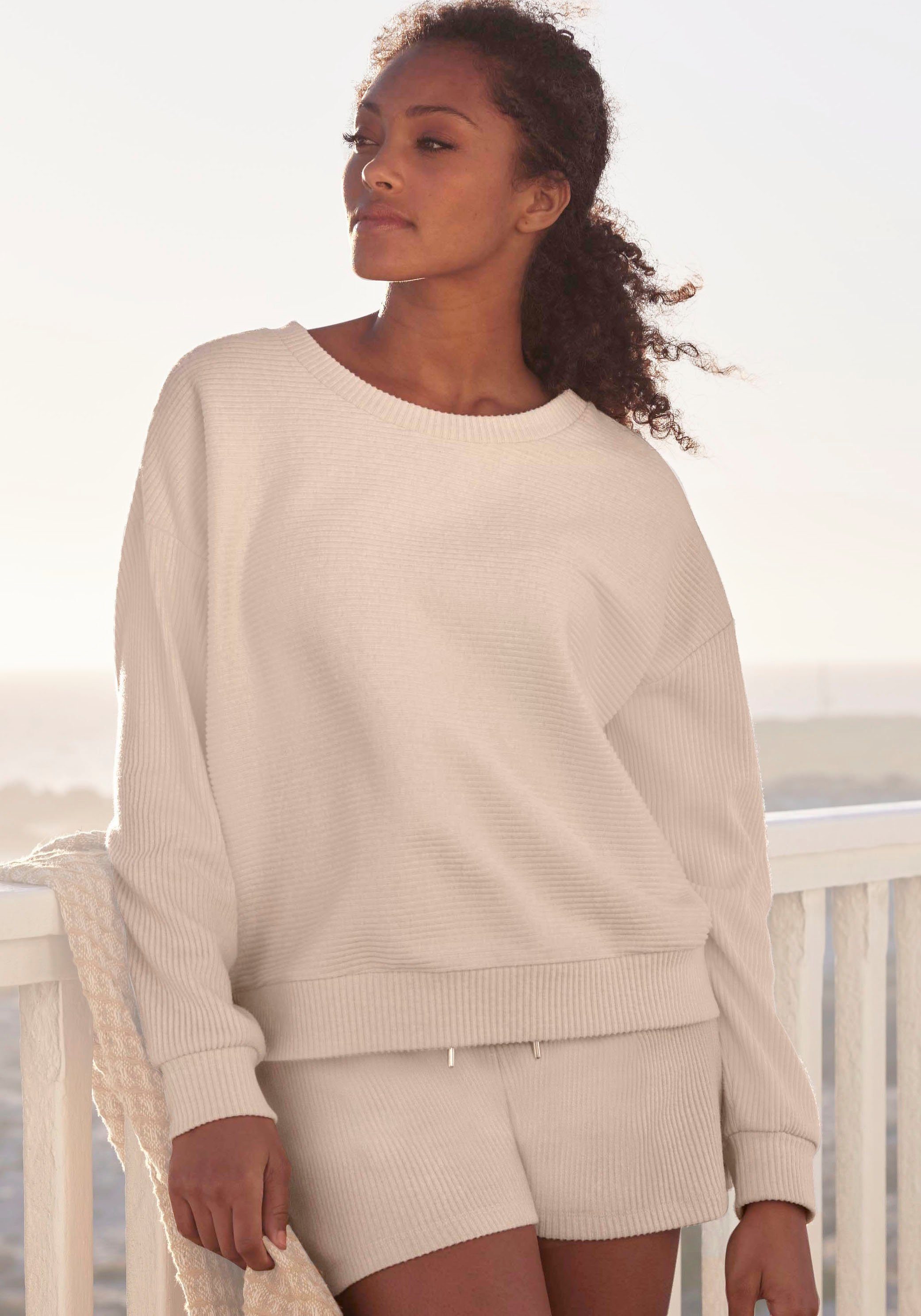 s.Oliver Sweatshirt, aus Ripp-Qualität mit überschnittenen Schultern, Loung günstig online kaufen
