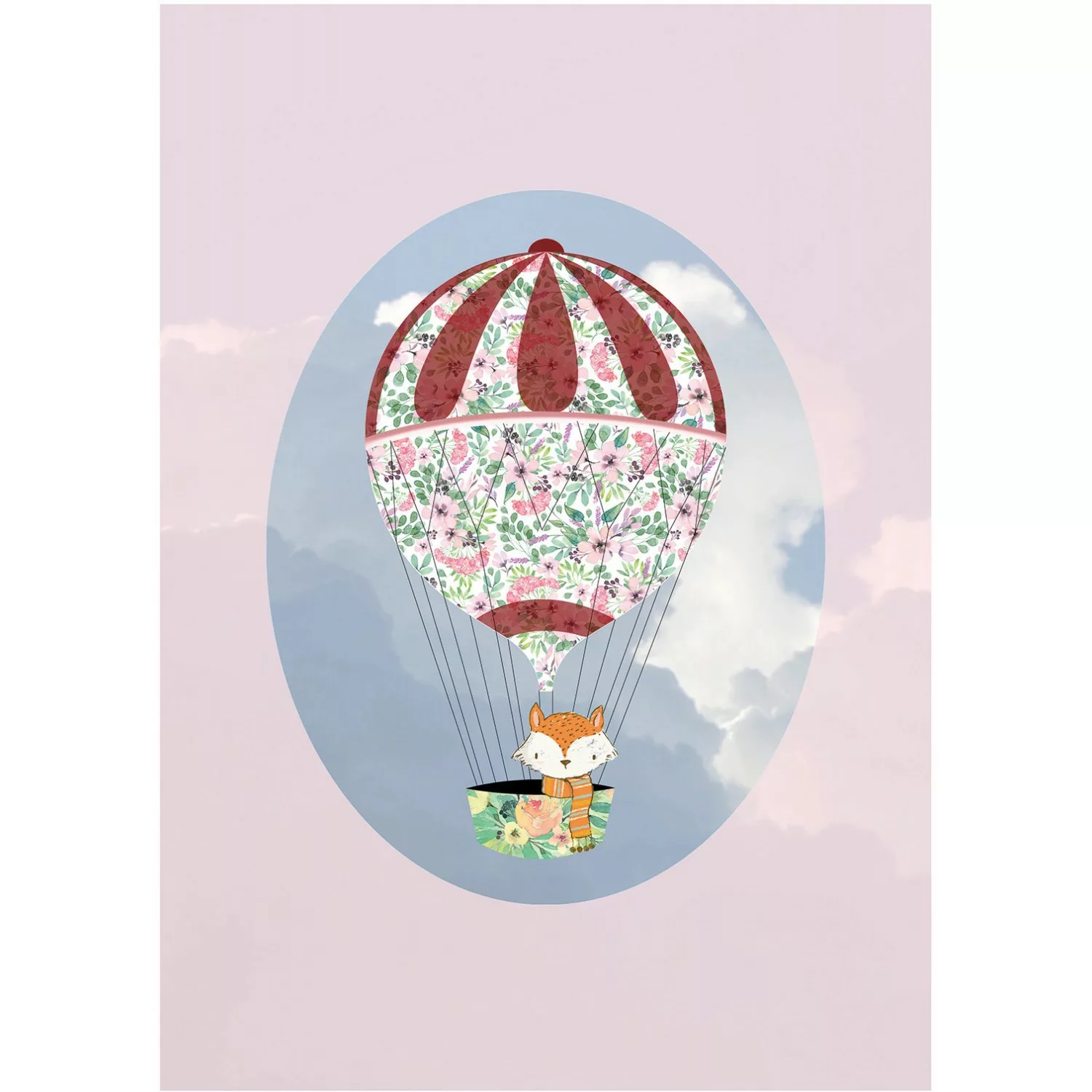 Komar Poster "Happy Balloon Rose", Figuren, (1 St.), Kinderzimmer, Schlafzi günstig online kaufen