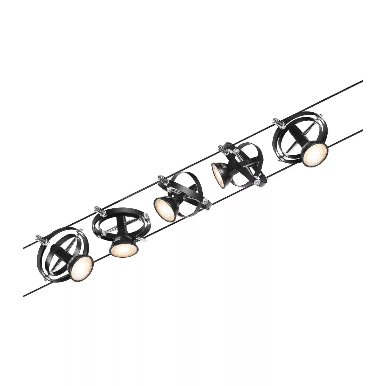 Paulmann Wire Cardan Seilsystem, 5-fl. 5 m schwarz günstig online kaufen