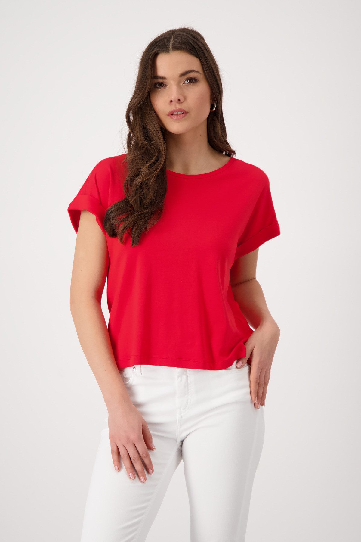 Monari Rundhalsshirt, mit Ärmelaufschlag günstig online kaufen