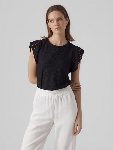 Vero Moda Rundhalsshirt VMTASSA SL FRILL TOP NOOS günstig online kaufen