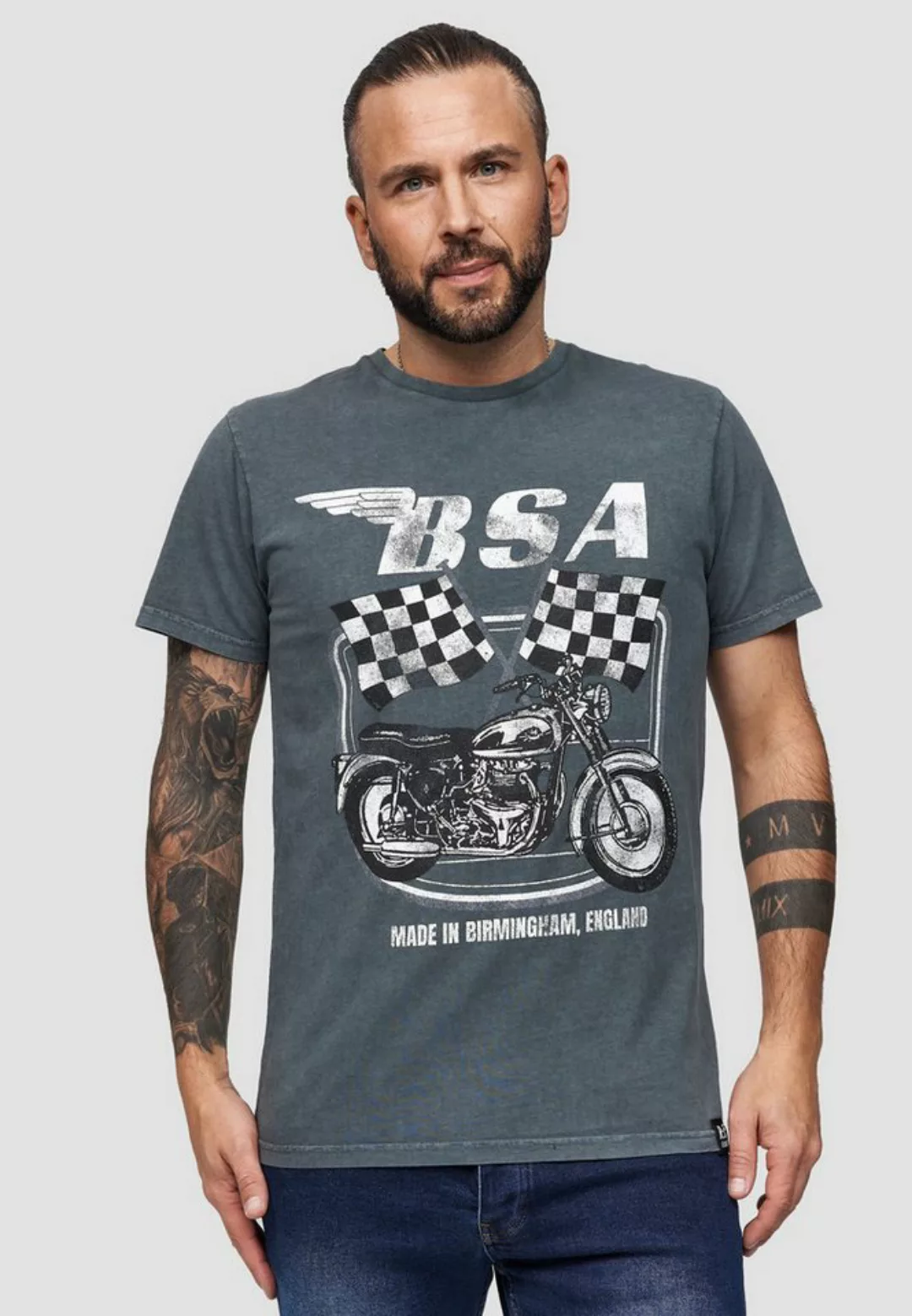 Recovered T-Shirt BSA British Motor Flag GOTS zertifizierte Bio-Baumwolle günstig online kaufen