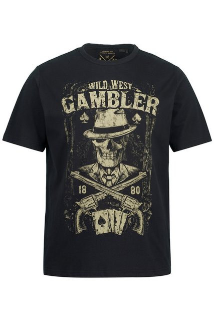 JP1880 T-Shirt T-Shirt Motorrad Gambler Print Halbarm günstig online kaufen