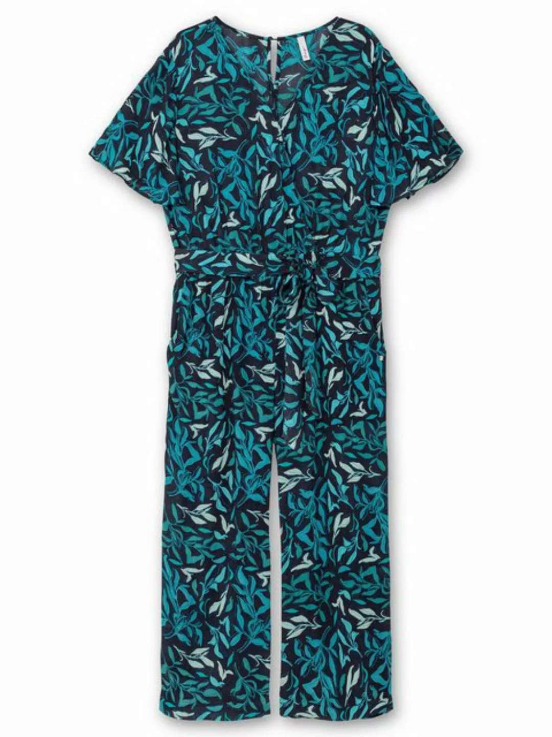 Sheego Jumpsuit "Große Größen", in Wickeloptik, mit Cut-out-Ärmeln günstig online kaufen