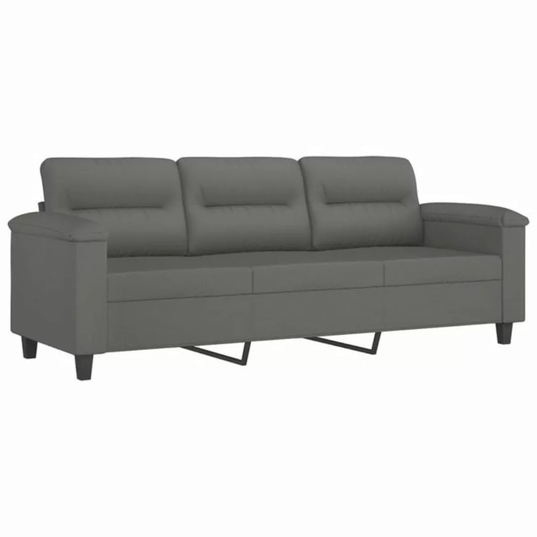 vidaXL Sofa, 3-Sitzer-Sofa Dunkelgrau 180 cm Mikrofasergewebe günstig online kaufen