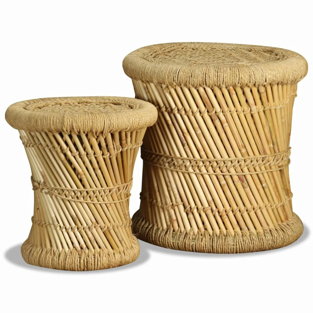 Hocker 2 Stk. Bambus Und Jute günstig online kaufen