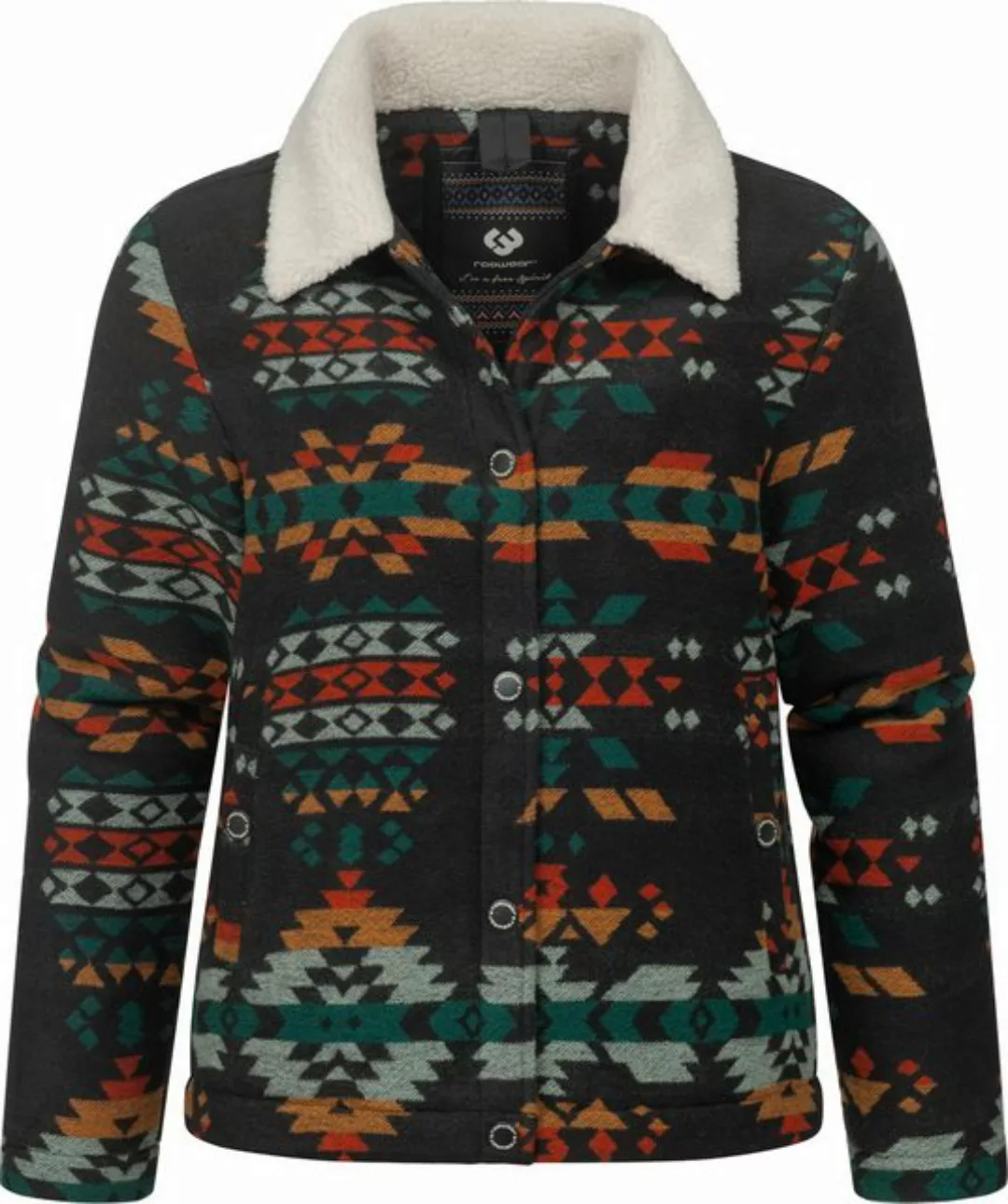 Ragwear Outdoorjacke Walinea Ikat Lässige Damen Jacke in Woll-Optik mit Ted günstig online kaufen