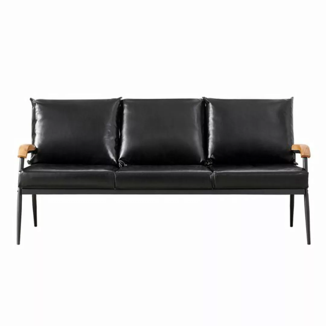 CLIPOP Sofa 3-Sitzer Couch, Kunstleder Weiches Lounge Sofa günstig online kaufen