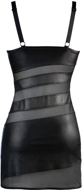 Axami Minikleid Wetlook-Minikleid in schwarz mit Tüll Kunstleder (1-tlg) günstig online kaufen