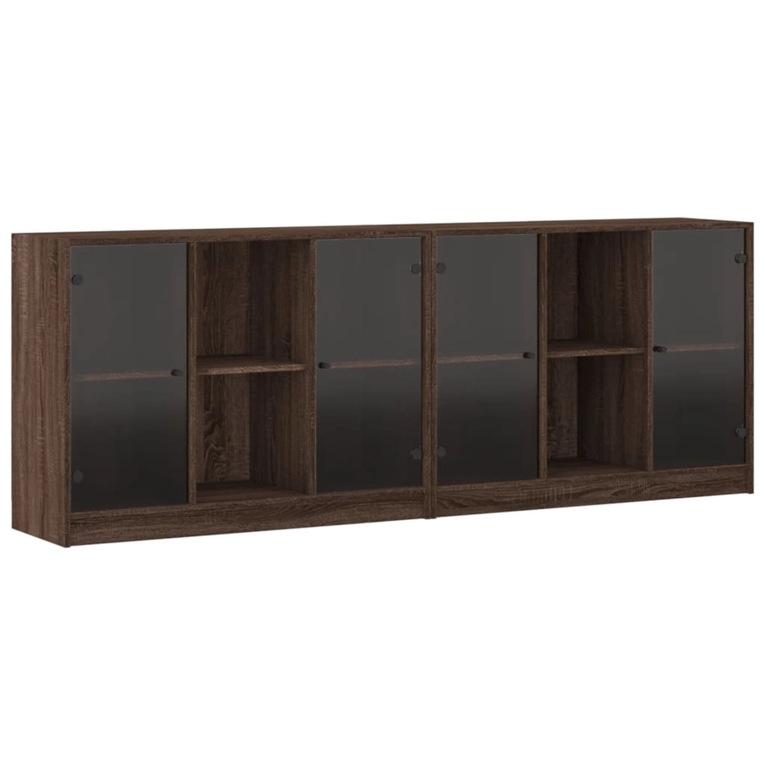 vidaXL Bücherschrank mit Türen Braun Eichen-Optik 204x37x75 cm günstig online kaufen