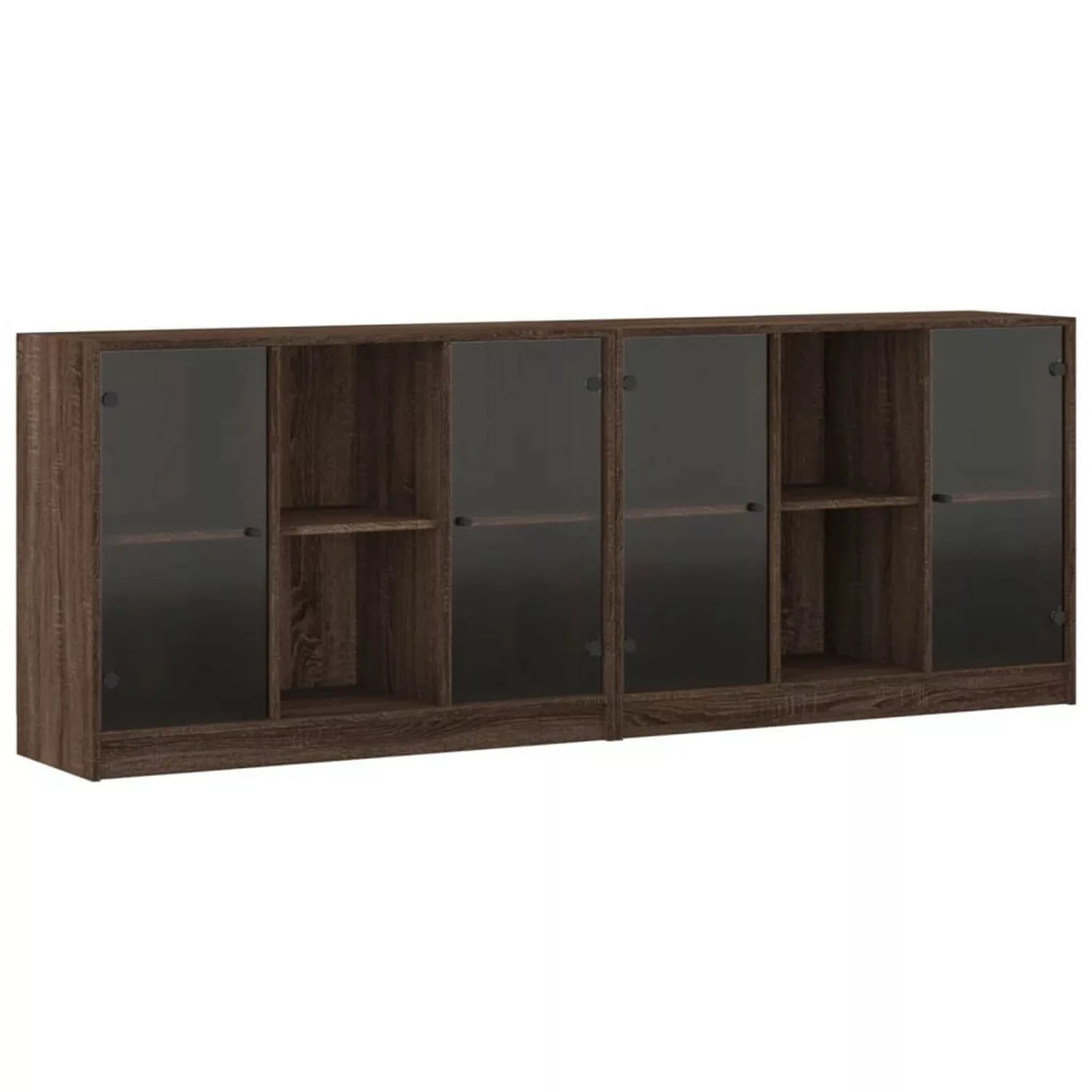 VidaXL Bücherschrank mit Türen Braun Eichen-Optik 204x37x75 cm günstig online kaufen