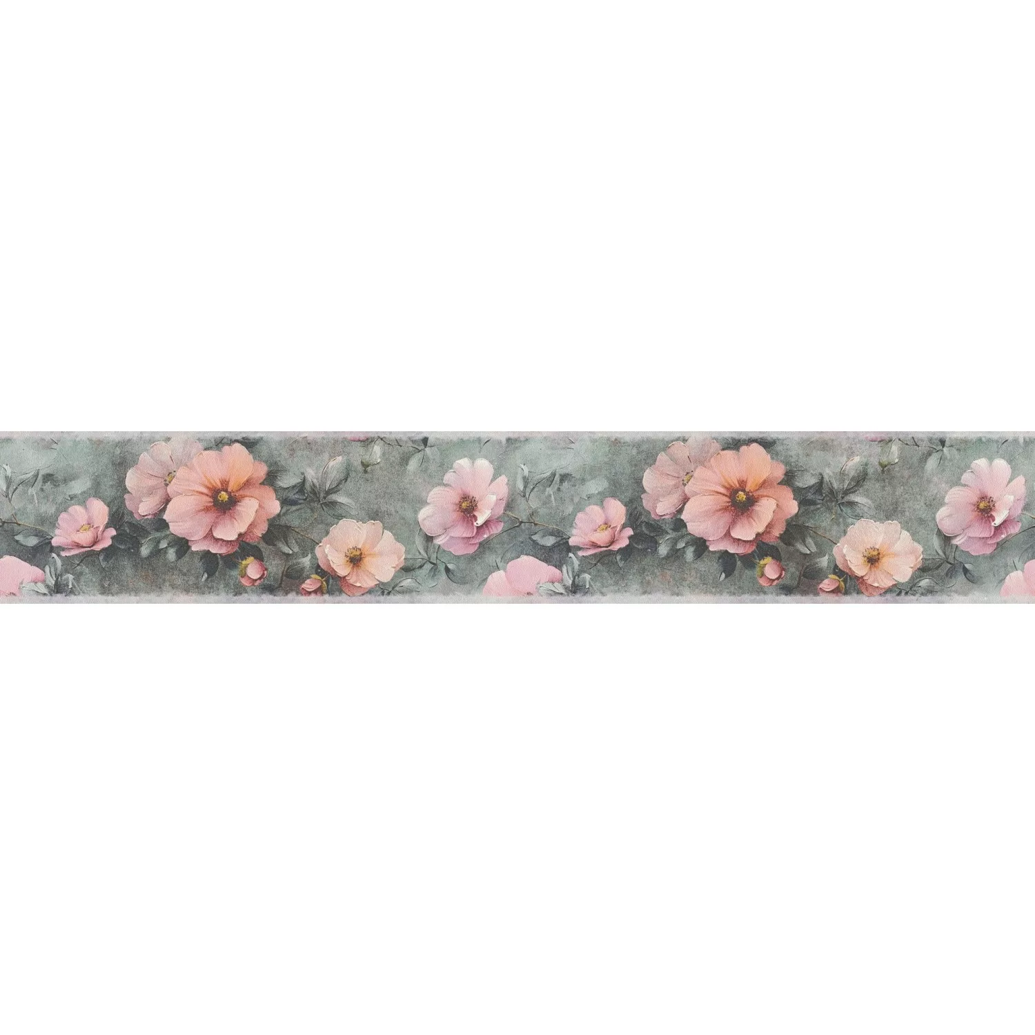 A.S. Création Selbstklebende Bordüre mit Blumen in Grau Rosa 5 m x 0,10 m günstig online kaufen