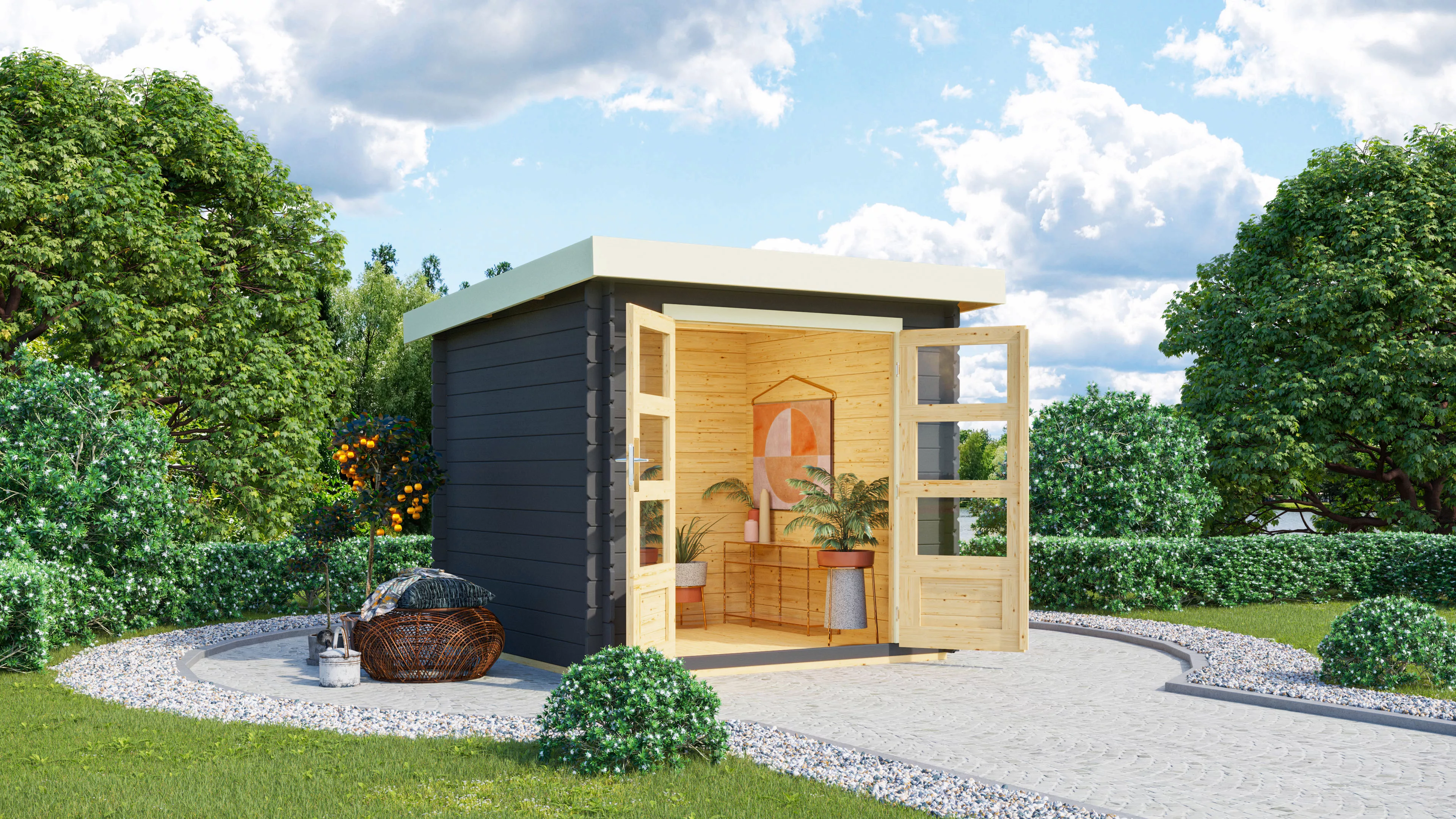 Karibu Gartenhaus "Schloßsee 2", (Set), mit Fußboden im Haus günstig online kaufen
