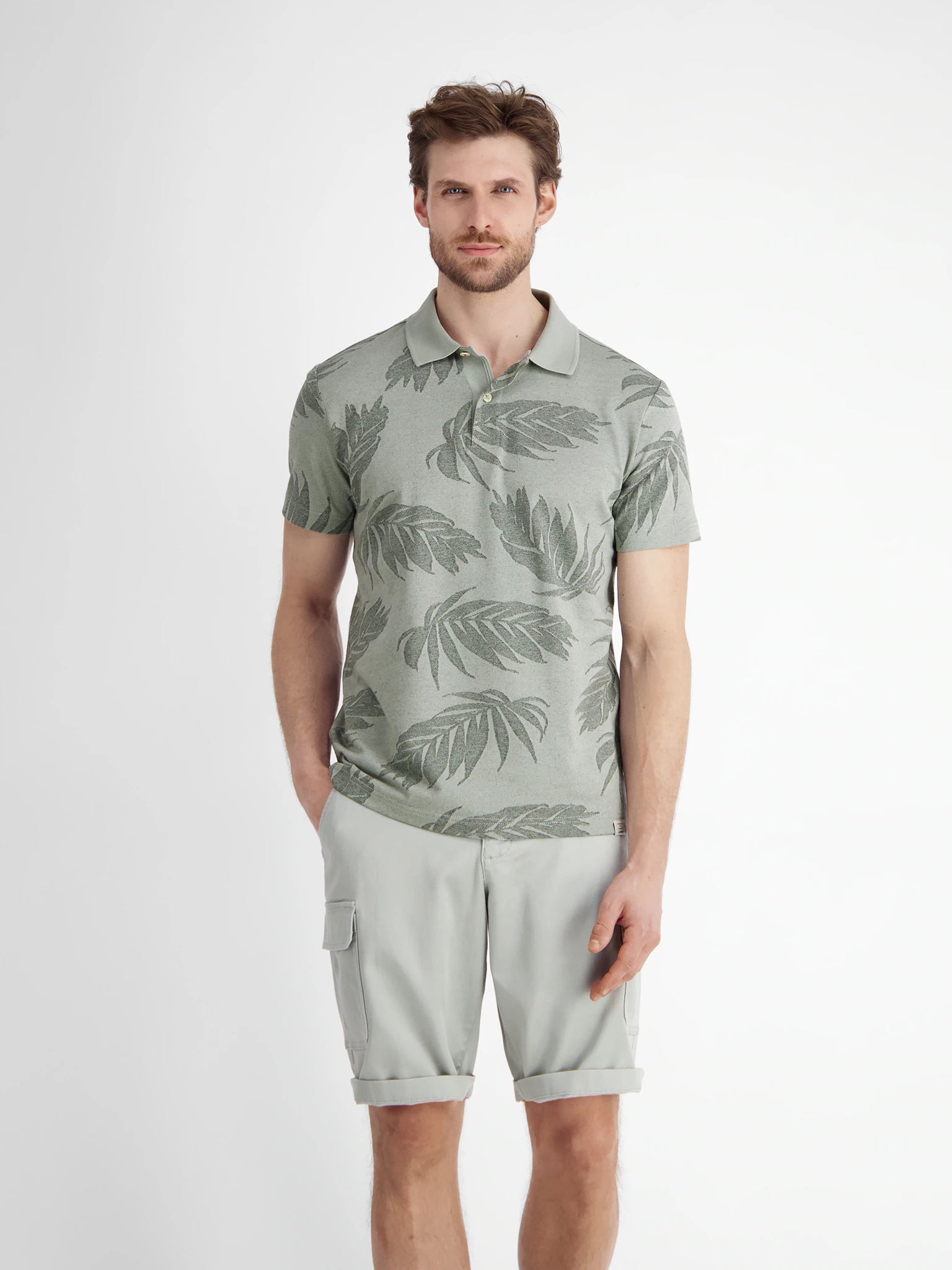 LERROS Poloshirt, mit All-Over Print günstig online kaufen