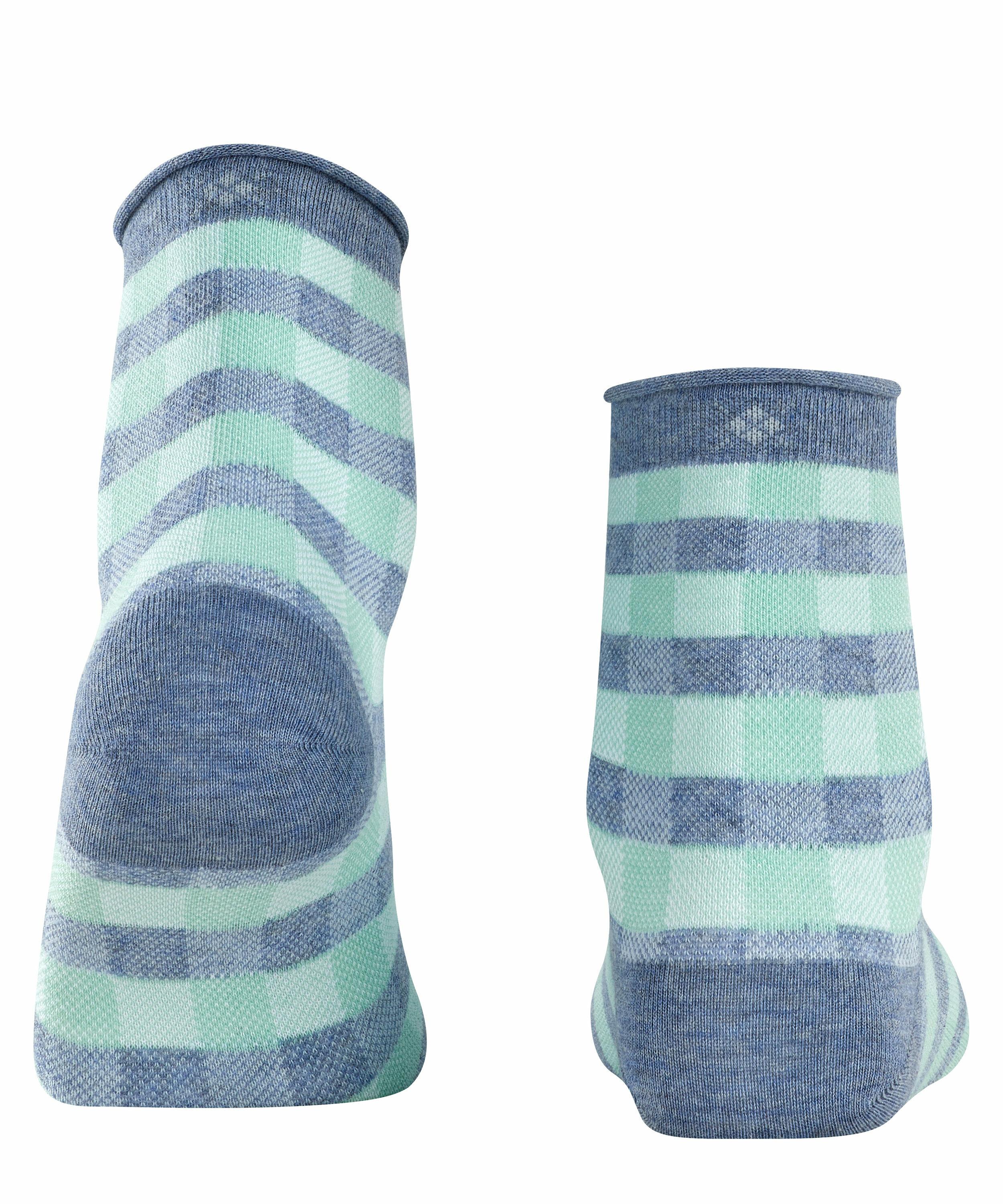 Burlington Sporty Vichy Damen Socken, 36-41, Blau, AnderesMuster, Baumwolle günstig online kaufen