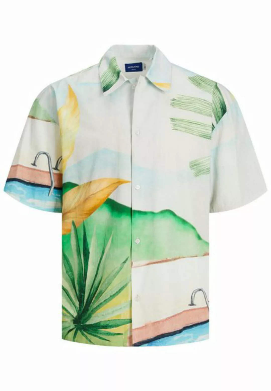 Jack & Jones Kurzarmhemd Hemd Kurzarmhemd LANDSCAPE SHIRT mit Kentkragen, ( günstig online kaufen