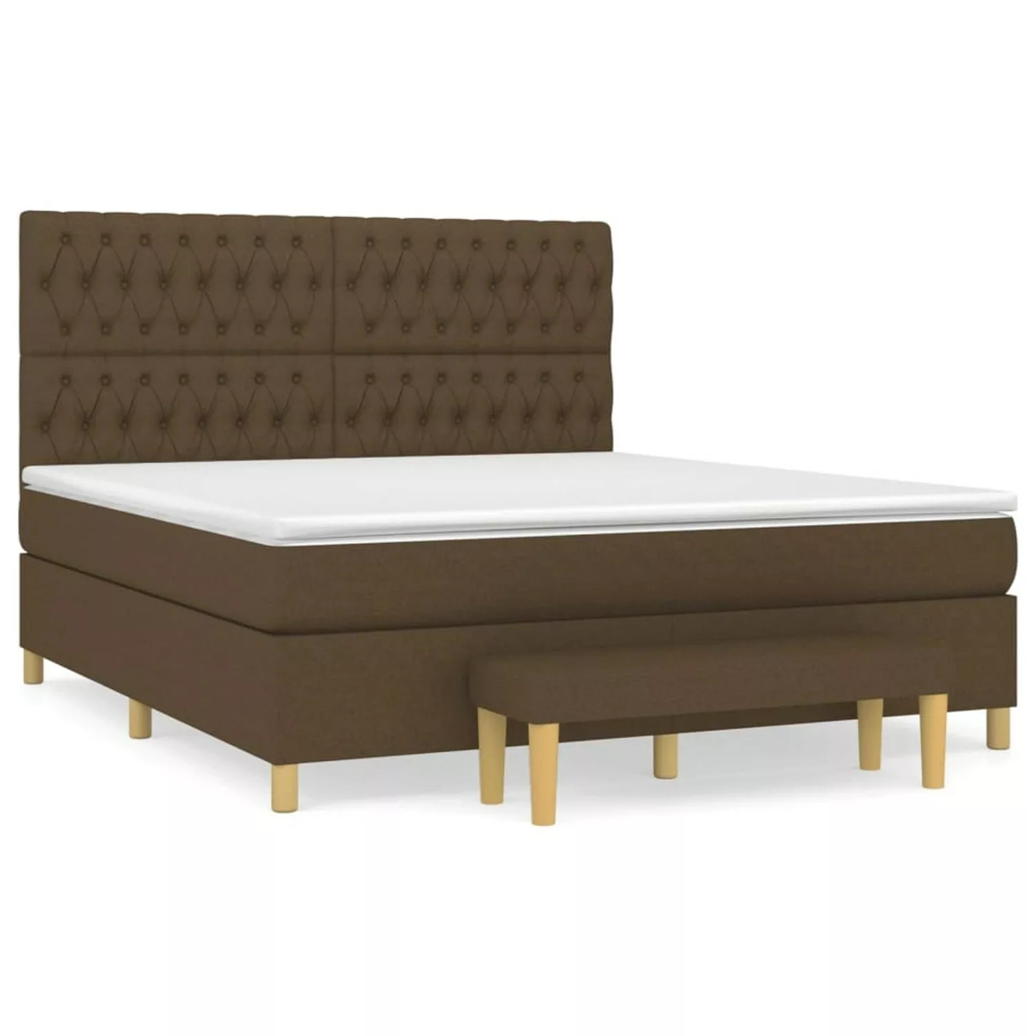 vidaXL Boxspringbett Boxspringbett mit Matratze Dunkelbraun 180x200 cm Stof günstig online kaufen