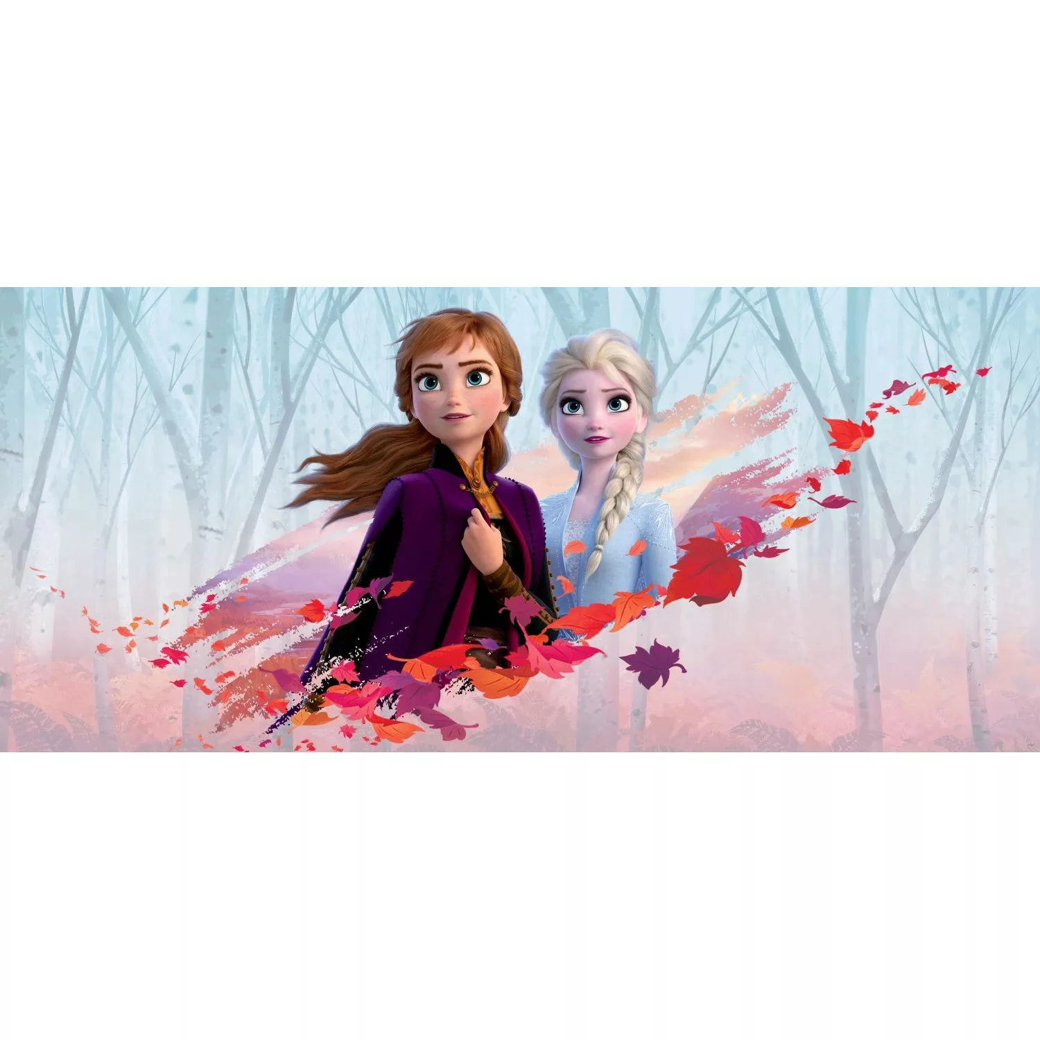 Disney Poster Die Eiskönigin Anna & Elsa Blau Lila und Orange 202 x 90 cm 6 günstig online kaufen