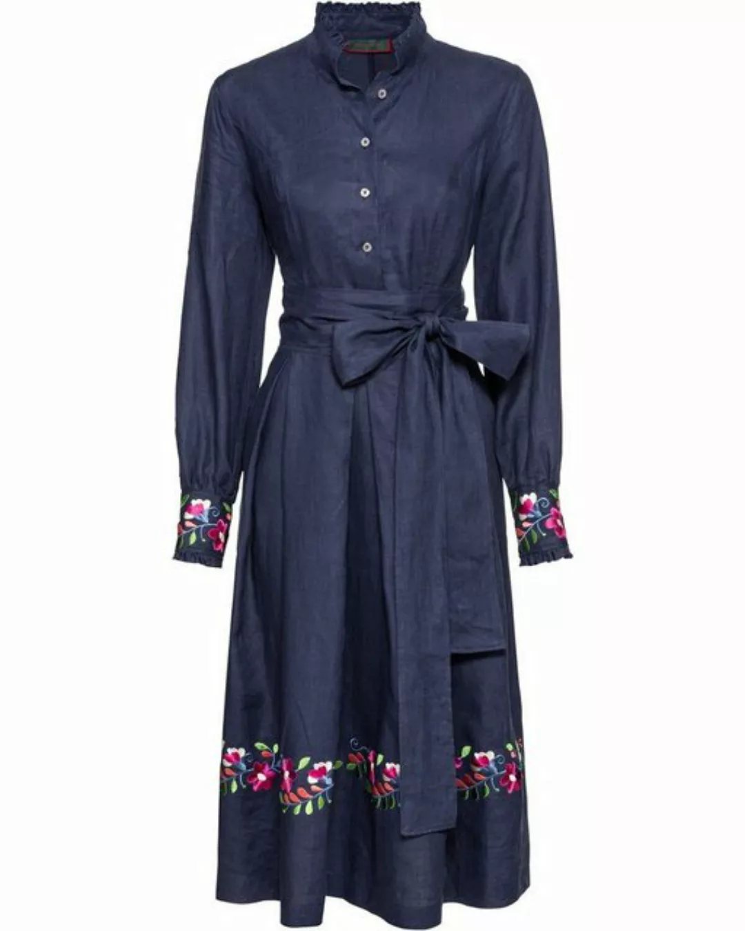 Reitmayer Blusenkleid Leinenkleid mit Blumenstick günstig online kaufen