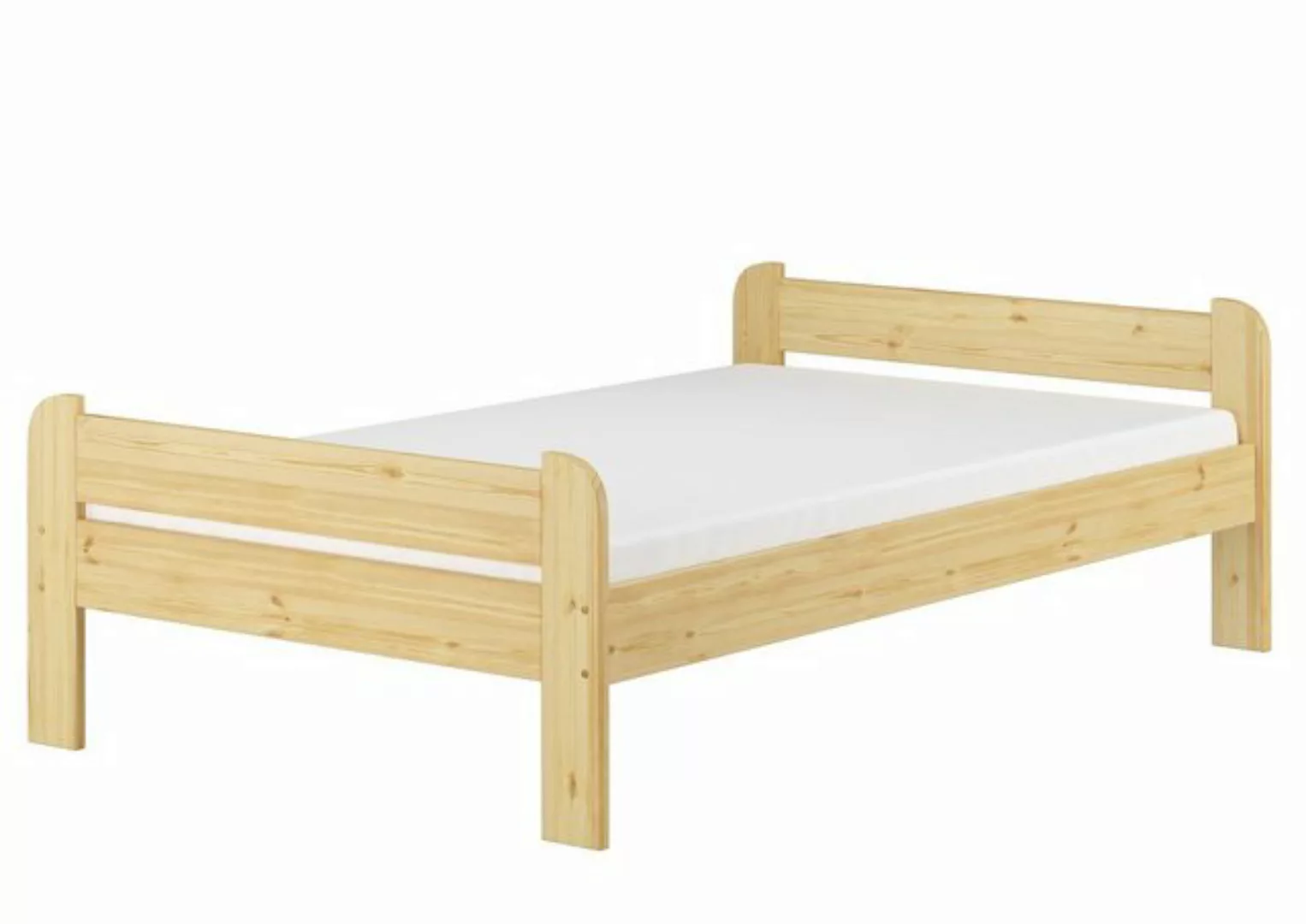 ERST-HOLZ Bett Massivholzbett Einzelbett robustes breites 120x200 Kiefer Ec günstig online kaufen