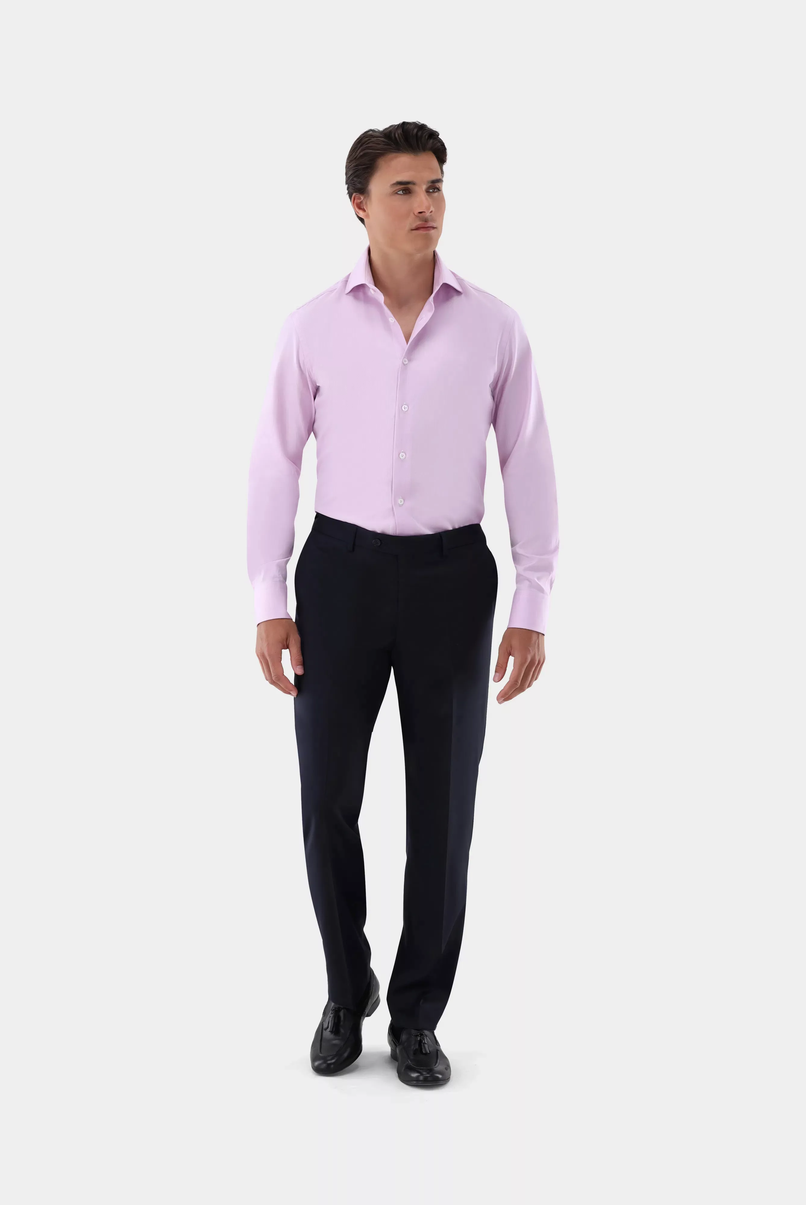 Twill Hemd mit Fischgrat Tailor Fit günstig online kaufen