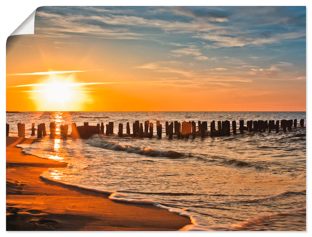 Artland Wandbild "Schöner Sonnenuntergang am Strand", Strand, (1 St.), als günstig online kaufen