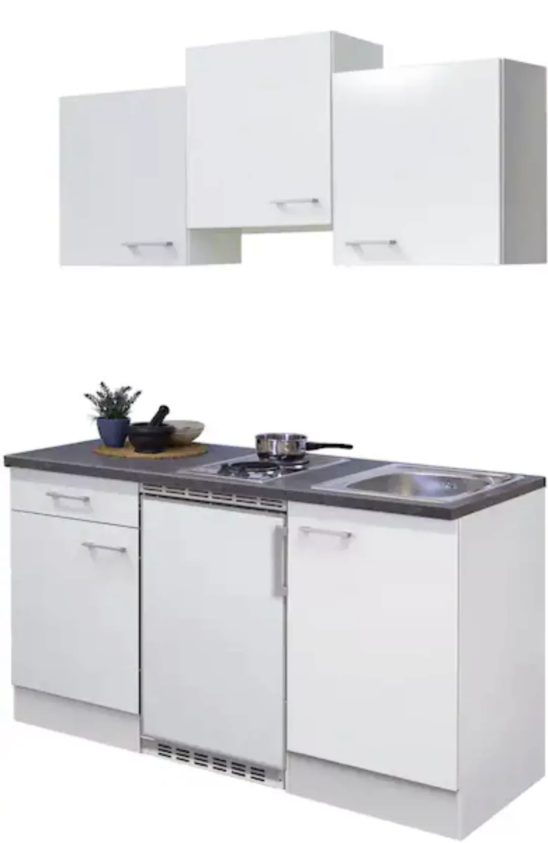 Flex-Well Küchenzeile "Lucca", Breite 150,5 cm, mit Unterbau-Kühlschrank, K günstig online kaufen