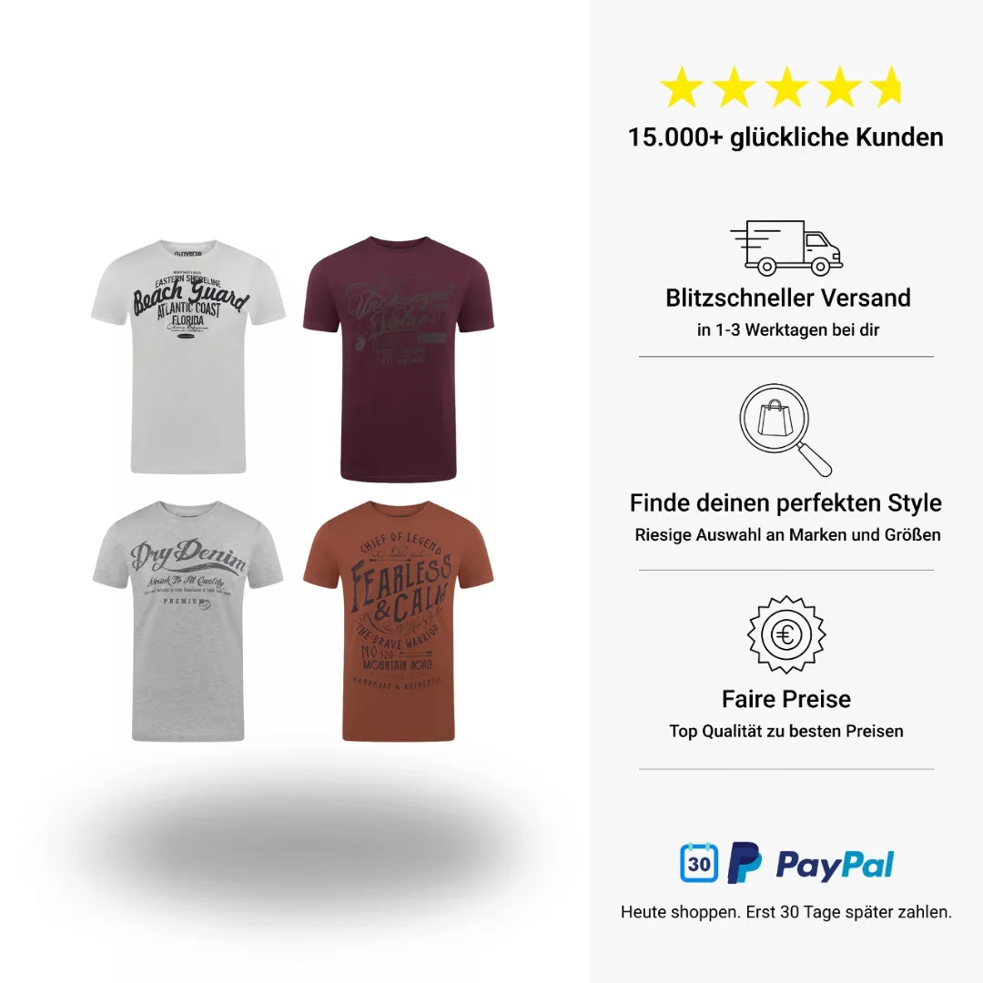 riverso Herren T-Shirt RIVLeon O-Neck Regular Fit 4er Pack günstig online kaufen