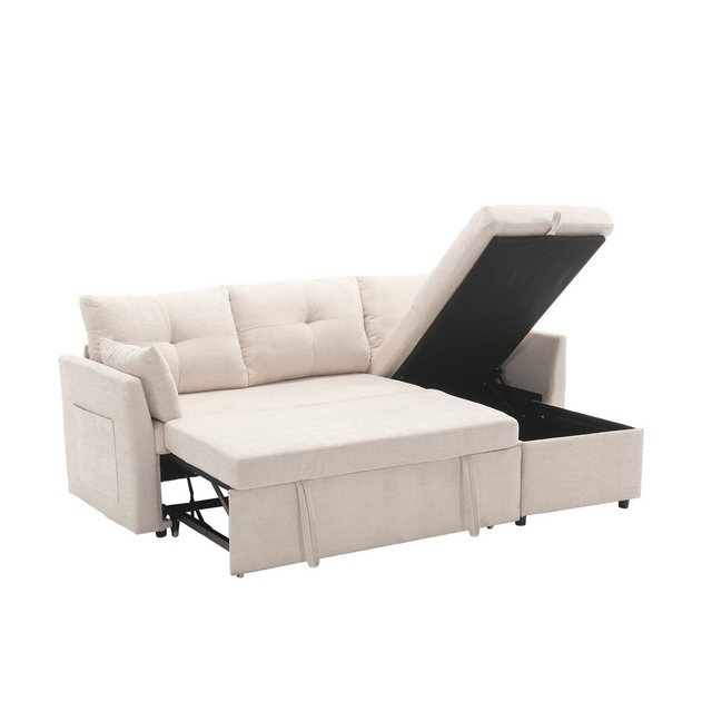 Rutaqian Schlafsofa Schlafsofa mit Stauraum, modulares Ecksofa für Wohnzimm günstig online kaufen