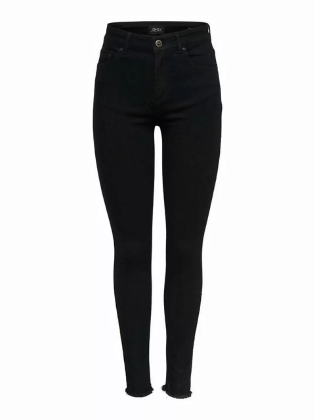 Only Damen Jeans onlBLUSH MID SK ANK RAWJNS REA2343 - Skinny Fit - Schwarz günstig online kaufen