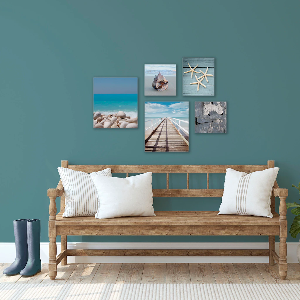 Art for the home Leinwandbild "Set Strand", (Set, 5 St.) günstig online kaufen