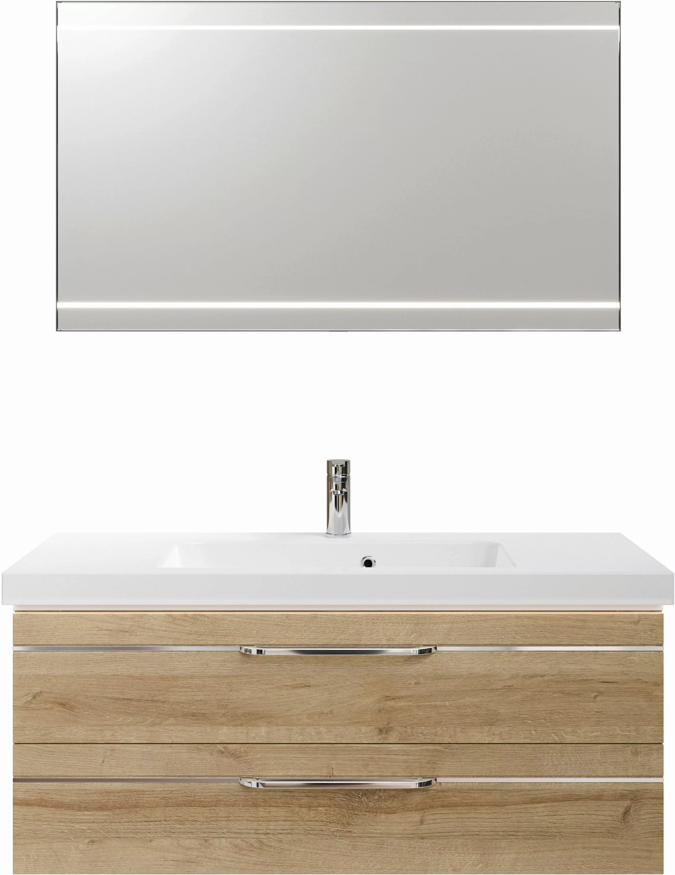 Saphir Badmöbel-Set "Balto 2-teilig Mineralmarmor-Waschtisch mit LED-Spiege günstig online kaufen