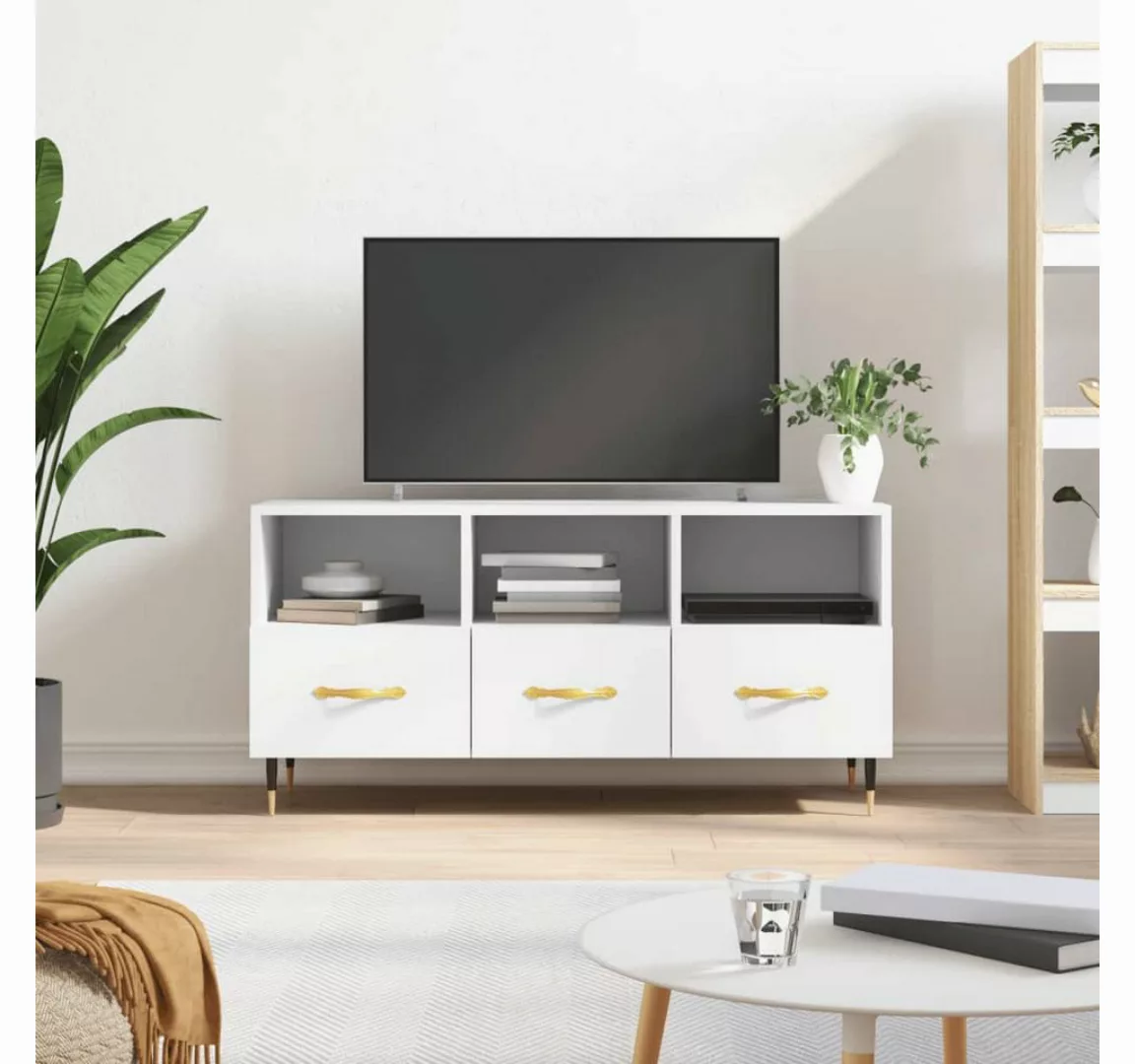 vidaXL TV-Schrank TV-Board Weiß 102x36x50 cm Holzwerkstoff günstig online kaufen