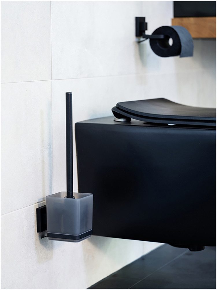 WENKO WC-Garnitur "Vacuum-Loc Modell Quadro", aus Edelstahl-Kunststoff, WC- günstig online kaufen