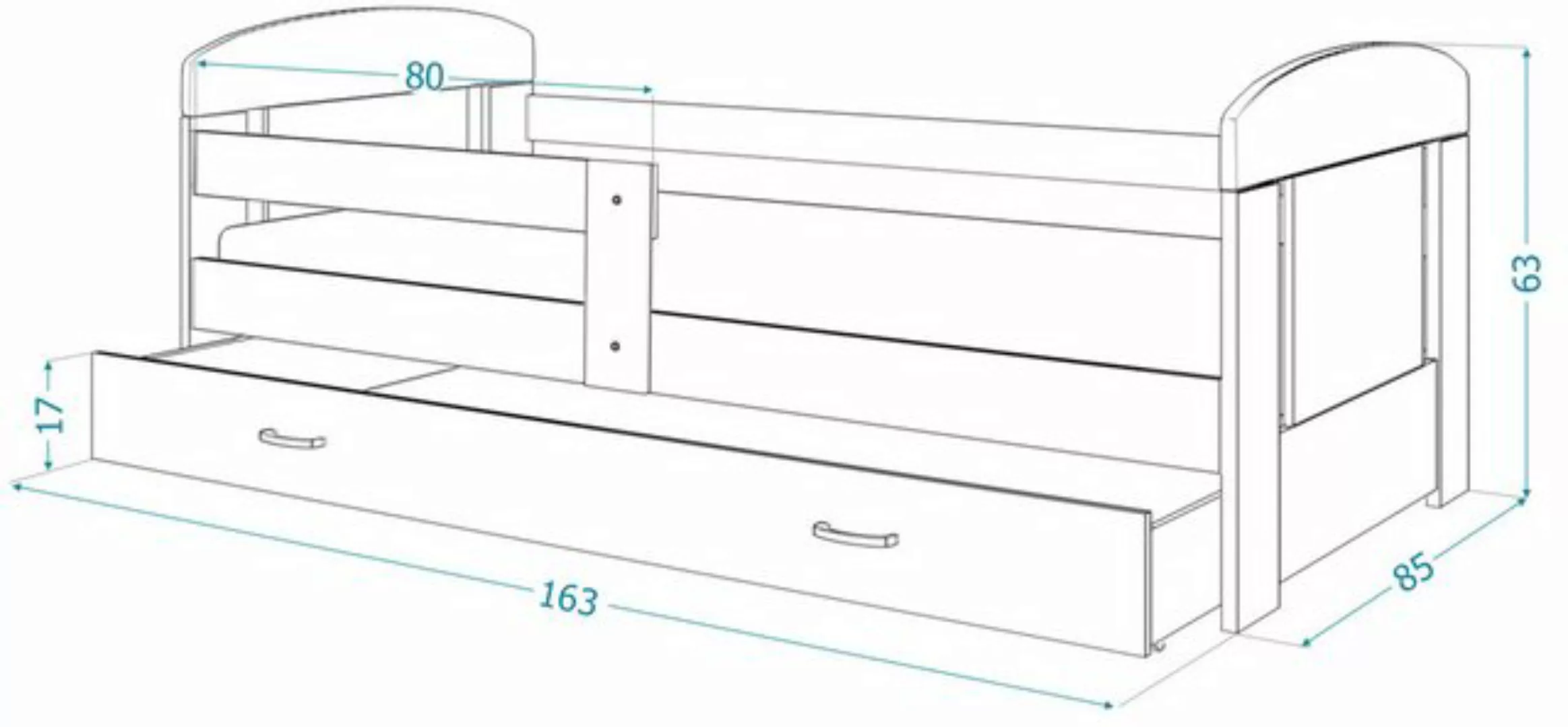 AJKmeble Kinderbett Jugendbett Pferd Motiv 80x140cm, 80x160cm, 80x180cm ink günstig online kaufen