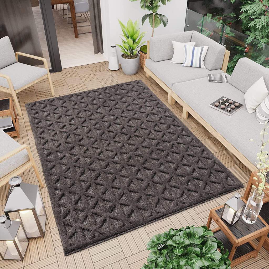 Carpet City Teppich »In-& Outdoorteppich Santorini 58500, 3D-Effekt, Raute- günstig online kaufen
