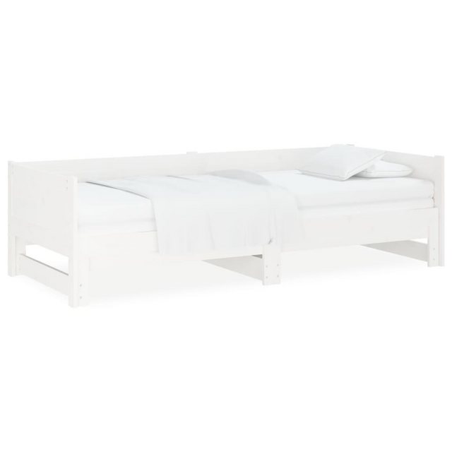 vidaXL Gästebett Ausziehbares Tagesbett Gästebett Weiß Massivholz Kiefer 2x günstig online kaufen