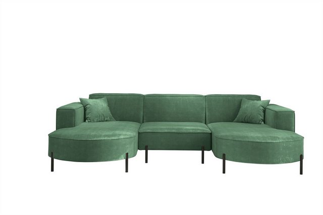 Fun Möbel Wohnlandschaft Sofa U-Form VALENCIA in Stoff, Für Saugroboter gee günstig online kaufen