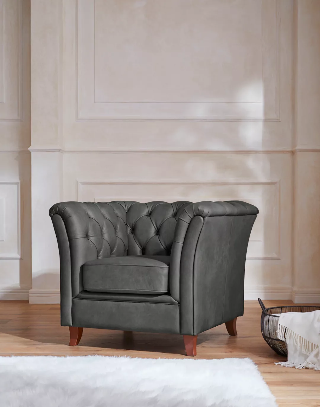 Home affaire Chesterfield-Sessel "Reims Cocktailsessel, Sessel", mit echter günstig online kaufen