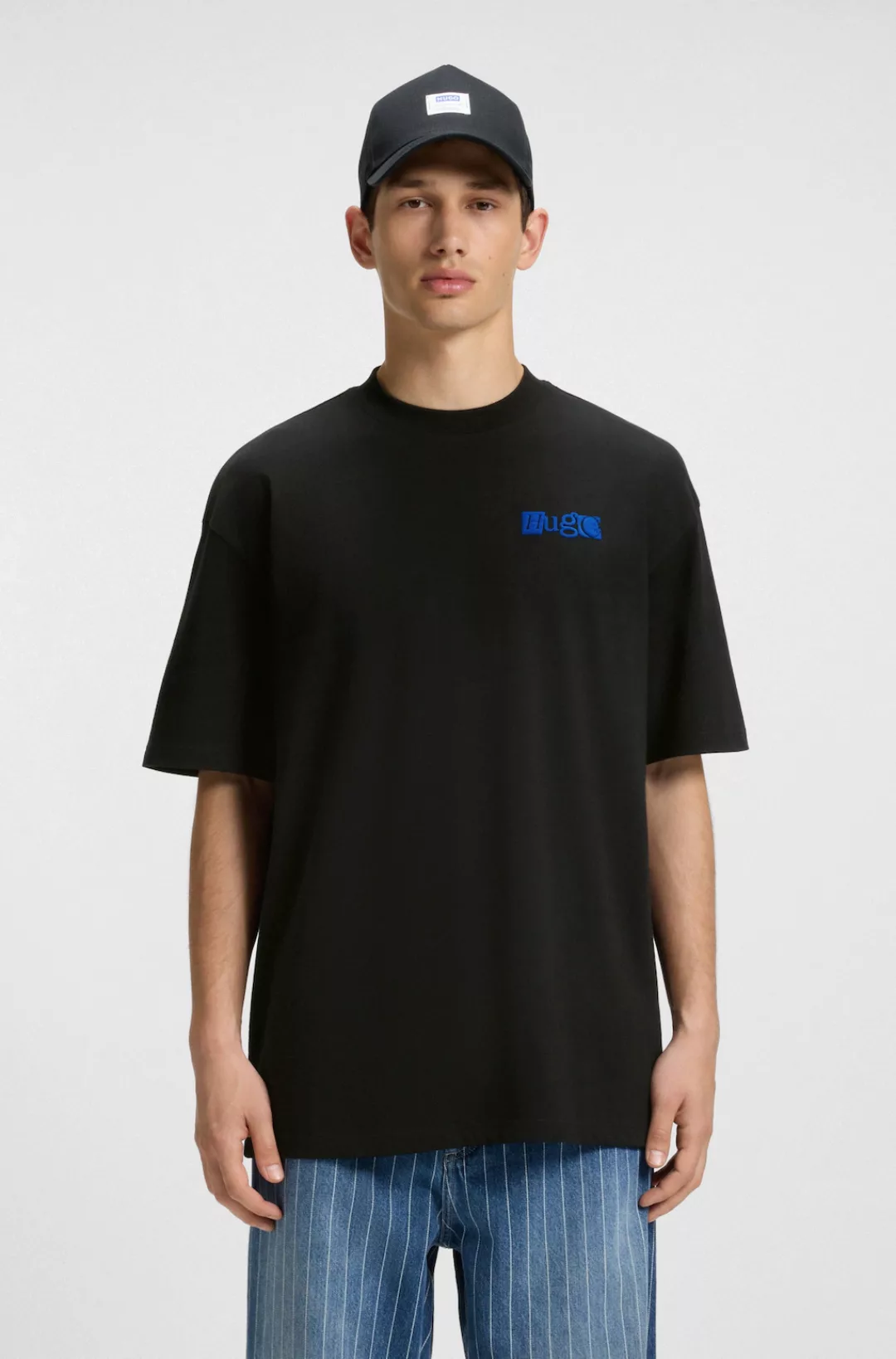 HUGO Blue T-Shirt "Nilte", mit Logo-Schaumdruck auf dem Rücken günstig online kaufen