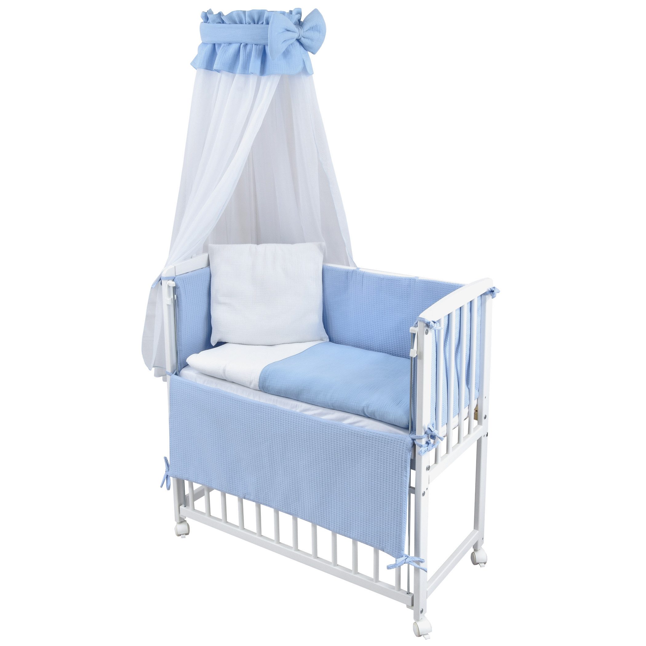 Baby-Delux Stubenbett Beistellbett Komplettset Waffelpique Musselin, günstig online kaufen