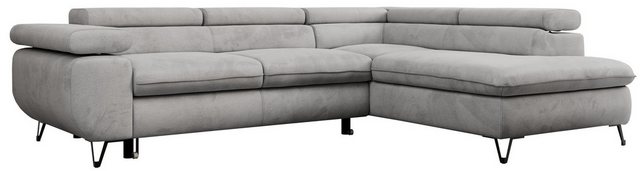 DB-Möbel Ecksofa "ESSENCES Velvet Hydrophob" Wellenfederkern, Bettfunktion, günstig online kaufen