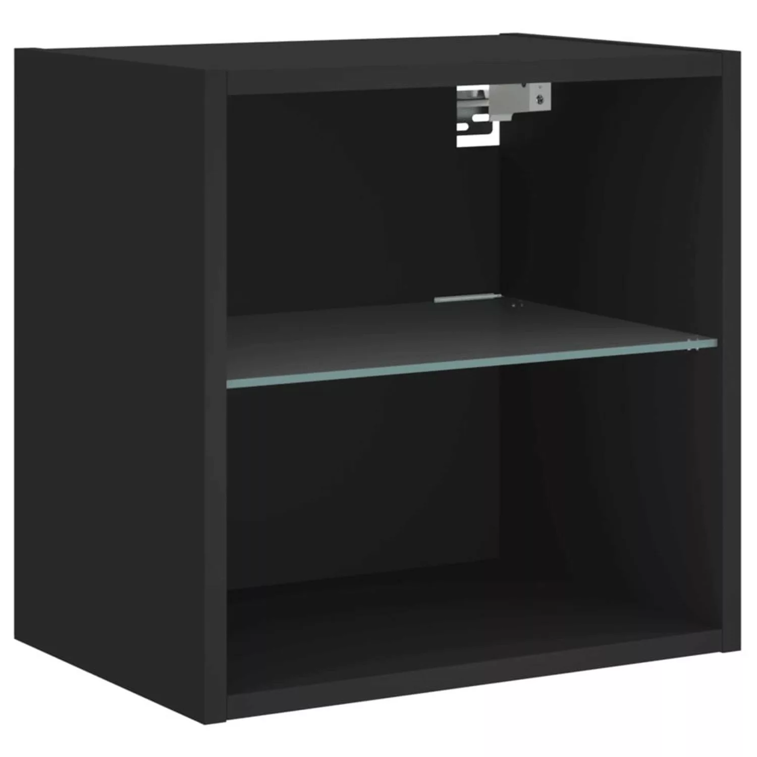 vidaXL TV-Schrank Wand-Nachttisch mit LED-Leuchten Schwarz günstig online kaufen