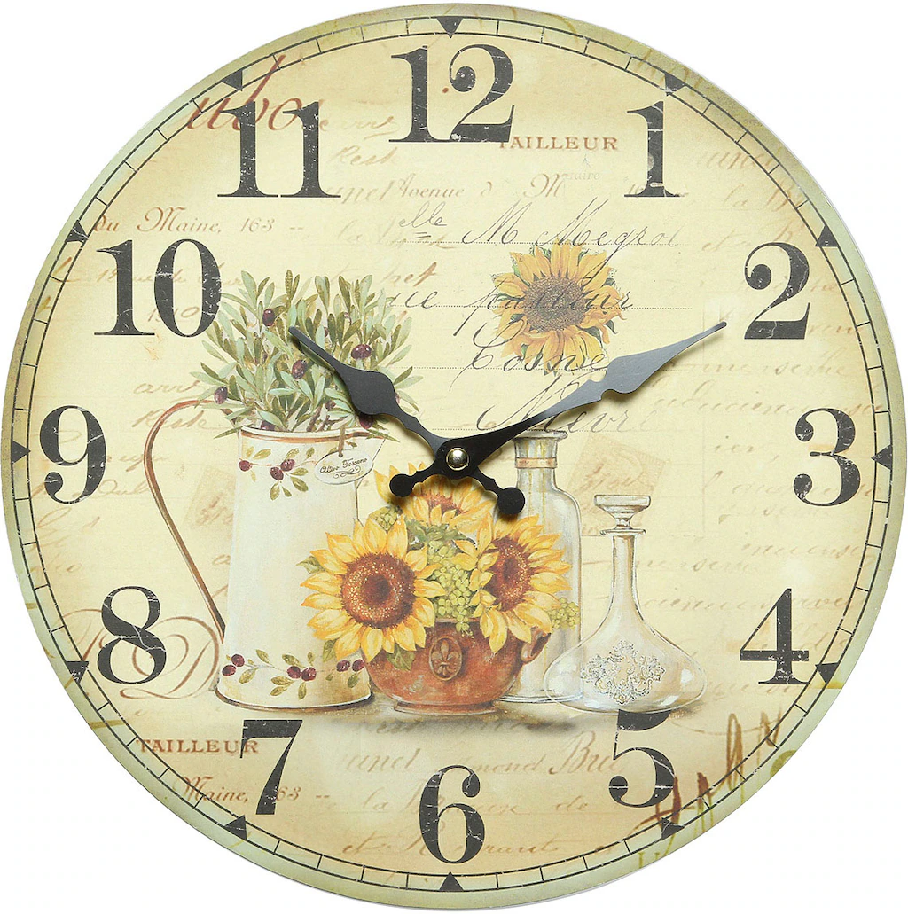 Ambiente Haus Wanduhr "Sonnenblume Wanduhr 28cm" günstig online kaufen