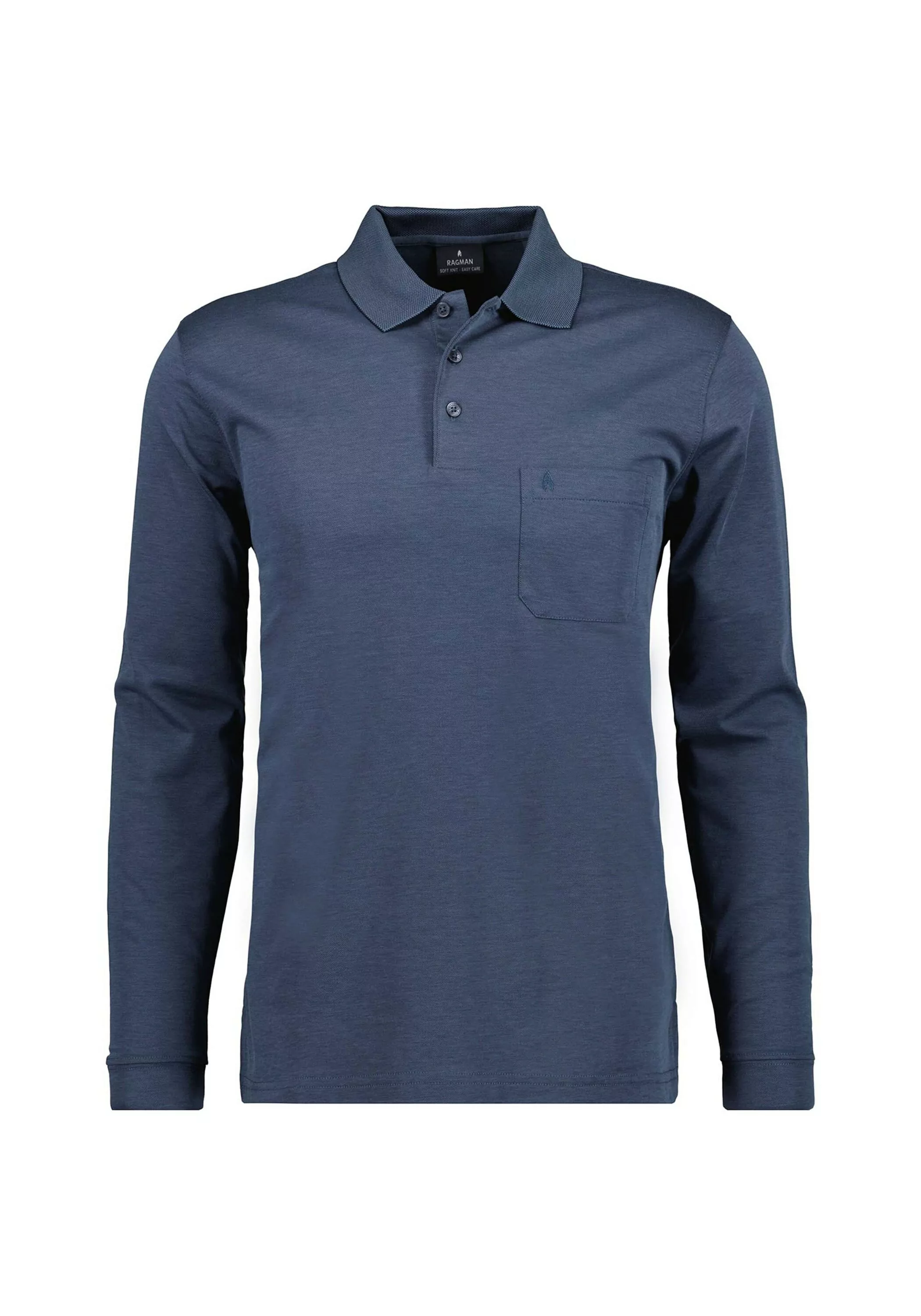 RAGMAN Poloshirt "Poloshirt Soft Knit Polo Knopf Langarm" günstig online kaufen