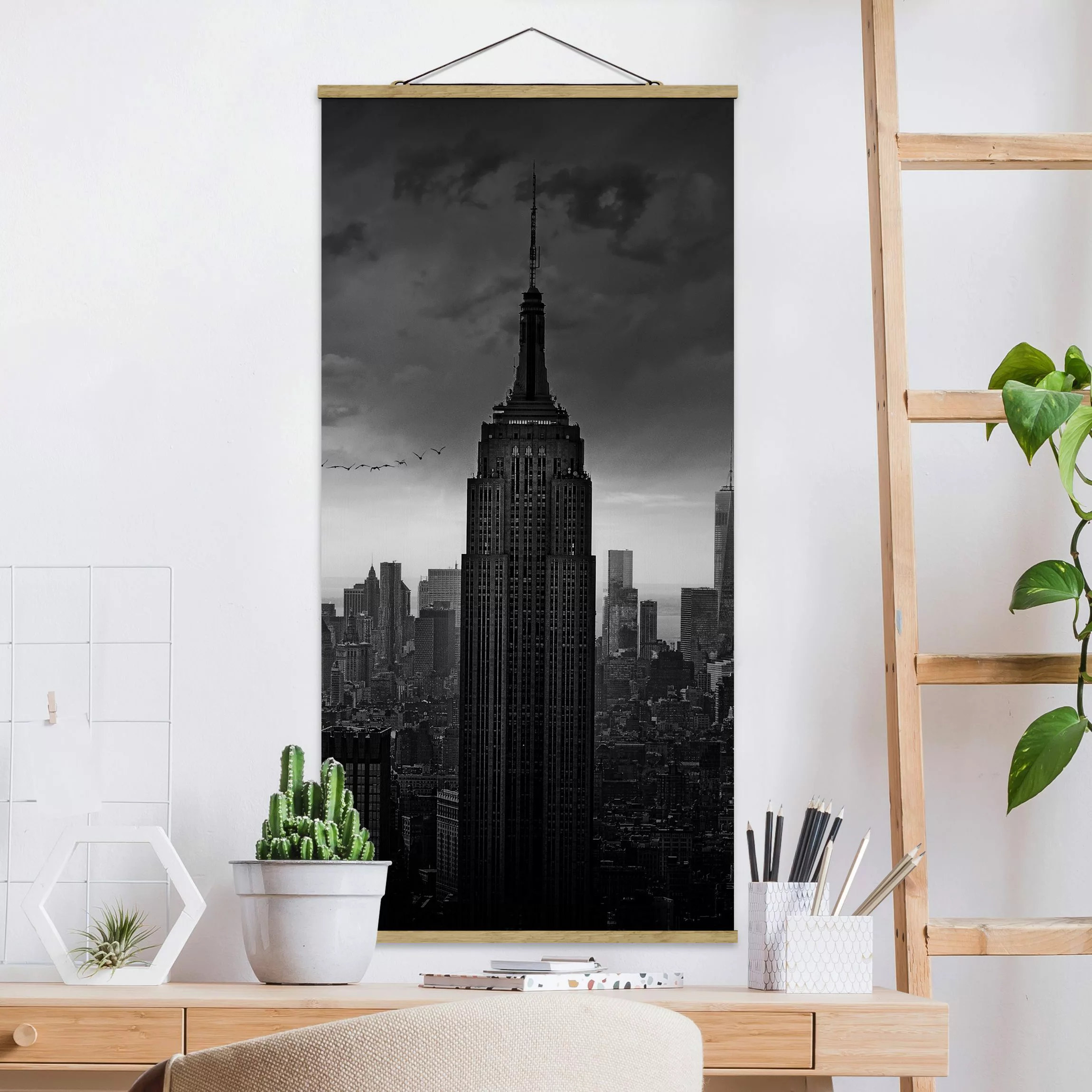 Stoffbild Architektur mit Posterleisten - Hochformat New York Rockefeller V günstig online kaufen